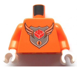 LEGO Orange Master Baumeister Academy Torso mit Rot Stein und Flügel mit Orange Arme und Weiß Hände (973 / 76382)