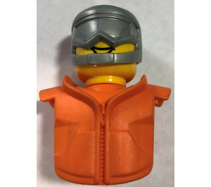 LEGO orange McDonald's Torso og Hoved fra Sæt 6 (48864)