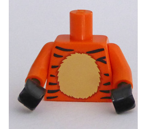 LEGO Orange Minifig Torso Tiger Dekoration, Orang Arme und Schwarz Hände (973)