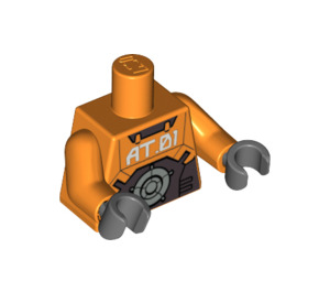 LEGO Oranje Minifig Torso met "AT 01" (973 / 76382)