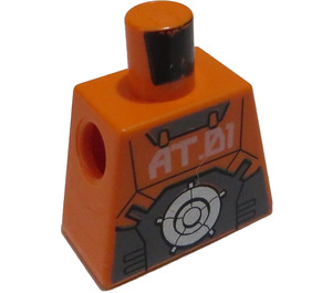 LEGO orange Minifig Torso uden arme med "AT 01" (973)