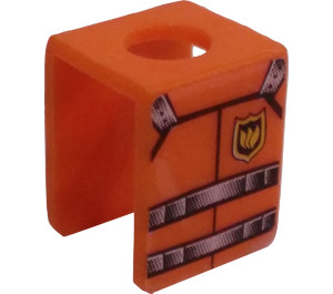 LEGO Oranje Minifig Vest met Brand Department Vest Sticker (3840)