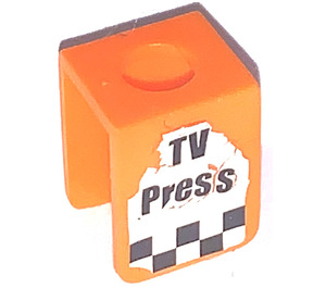 LEGO Orange Minifig Vest mit "TV PRESS" Aufkleber (3840)