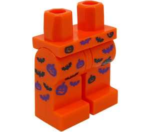 LEGO Orange Minifigure Hips and Legs with bats and pumpkins (3815)
