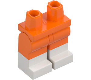 LEGO Oranssi Minihahmo Lantio ja jalat jossa Valkoinen Boots (3815 / 21019)