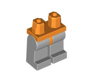 LEGO orange Minifigur Hofter med Medium Stone Grå Ben (73200 / 88584)