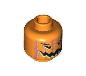 LEGO oranžová Minifigurka Jack O'Lantern Hlava (Zapuštěný pevný cvoček) (3626 / 87386)