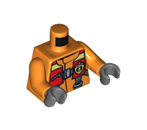 LEGO Orange Minifigur Torso Küstenwache mit Rot Schwimmweste (76382)