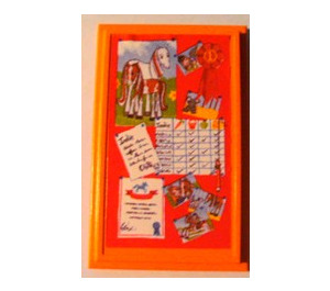 LEGO Orange Mirror Base / Notice Tafel / Mauer Panel 6 x 10 mit Bulletin Tafel und Pferd Pictures Aufkleber (6953)