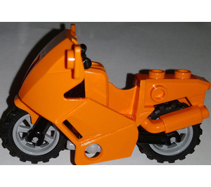 LEGO Orange Motorcycle Fairing with Medium Stone Grey wheels