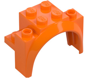 LEGO Oranje Spatbord Steen 2 x 4 x 2.3 met Tall Wiel Boog (18974)