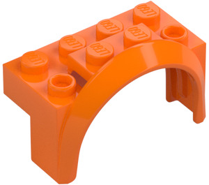 LEGO Orange Kotflügel Stein 2 x 4 x 2 mit Rad Bogen (3387)