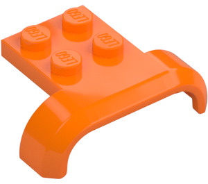 LEGO Oranje Spatbord Plaat 2 x 2 met Shallow Wiel Boog (28326)