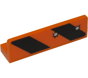 LEGO Orange Panel 1 x 4 with Rounded Corners with Bullet Holes Sticker (15207)