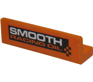 LEGO Orange Panel 1 x 4 with Rounded Corners with Smooth Racing Oil Sticker (15207)