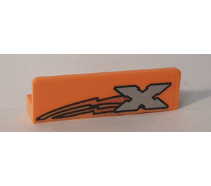 LEGO Orange Panel 1 x 4 with Rounded Corners with Xtreme Logo (Right) Sticker (15207)