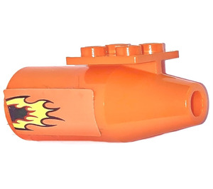 LEGO Orange Flugzeug Düsentriebwerk mit Flamme (Links) Aufkleber (4868)