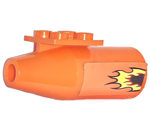 LEGO Orange Plane Jet Engine with Flame (Right) Sticker (4868)