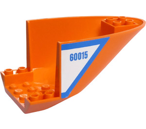 LEGO Orange Plane Rear 6 x 10 x 4 with "60015" on both sides Sticker (87616)