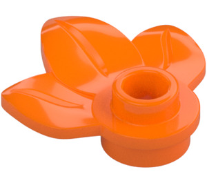 LEGO Oranje Plaat 1 x 1 met 3 Plant Bladeren (32607)