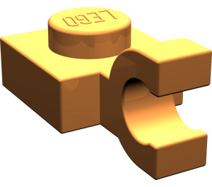 LEGO Oranje Plaat 1 x 1 met Horizontale Klem (Clip met platte voorkant) (6019)