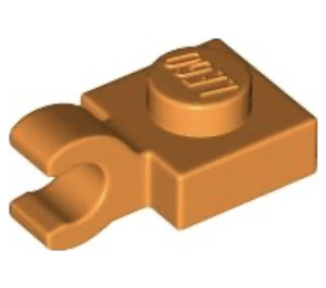 LEGO Orange Platte 1 x 1 mit Horizontaler Clip (Dick geöffneter O-Clip) (52738 / 61252)