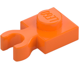 LEGO Orange assiette 1 x 1 avec Verticale Clip (Clip en O ouvert épais) (44860 / 60897)