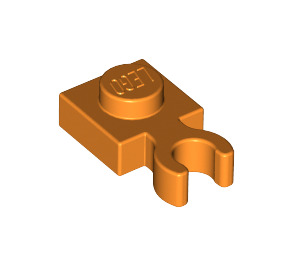 LEGO Orange assiette 1 x 1 avec Verticale Agrafe (Clip en U épais) (4085 / 60897)