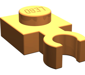 LEGO Orange assiette 1 x 1 avec Verticale Agrafe (Clip 'O' mince ouvert)