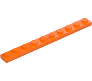 LEGO Oranje Plaat 1 x 10 (4477)