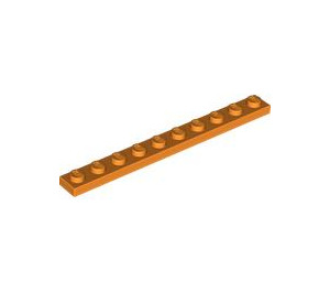 LEGO Oranje Plaat 1 x 10 (4477)