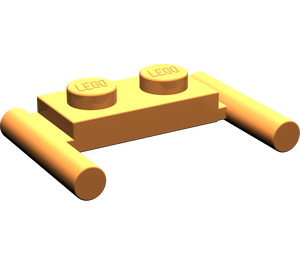 LEGO Oranje Plaat 1 x 2 met Handgrepen (Lage handgrepen) (3839)