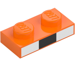 LEGO Orange Plate 1 x 2 with Pixelated Fox Nose (3023)