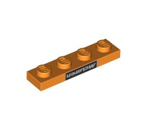 LEGO Oranje Plaat 1 x 4 met Mclaren (3710 / 103806)