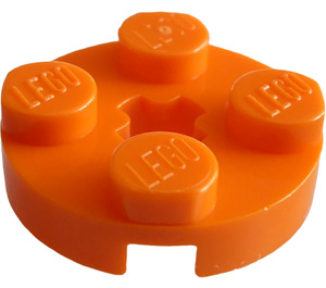 LEGO Arancione Piastra 2 x 2 Rotondo con Foro dell'asse (con foro dell’asse a ‘+’) (4032)