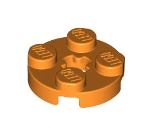 LEGO Orange Platte 2 x 2 Runden mit Achse Loch (mit 'X'-Achsloch) (4032)