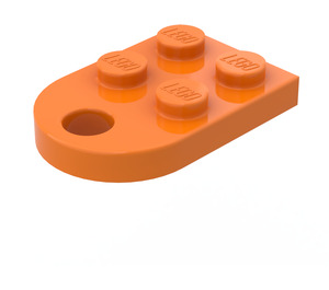 LEGO Oranje Plaat 2 x 3 met Afgerond Einde en Pin Gat (3176)
