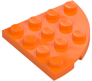 LEGO Oranje Plaat 4 x 4 Rond Hoek (30565)