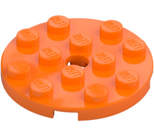 LEGO Naranja Placa 4 x 4 Circular con Agujero y Snapstud (60474)