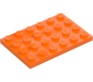 LEGO Orange Plate 4 x 6 (3032)