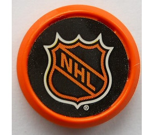 LEGO Orange Puck Ø16 X.33 with NHL Logo Sticker (47576)