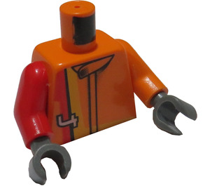 LEGO Orange Racer Driver, Scorcher Torso (973 / 73403)