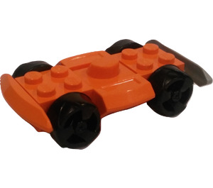 LEGO Orange Racers Chassis with Black Wheels (76544)