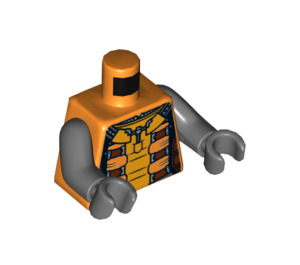 LEGO Orange Raket Raccoon med grå Päls och Orange Kostym Minifigur Kropp (973 / 76382)