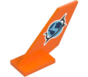 LEGO Orange Rudder 2 x 4 x 6 with Globe Logo (6239)