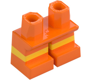 LEGO Naranja Piernas cortas con Amarillo Raya (16709 / 41879)