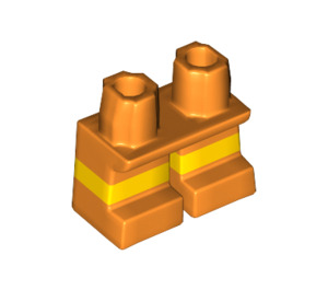 LEGO Orange Court Jambes avec Jaune Stripe (16709 / 41879)