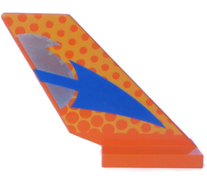 LEGO Orange Shuttle Tail 2 x 6 x 4 with Blue Arrow and Dots (6239)