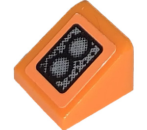 LEGO Orange Steigung 1 x 1 (31°) mit 2 Headlights Links Aufkleber (50746)