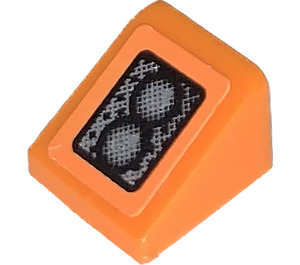 LEGO Orange Steigung 1 x 1 (31°) mit 2 Headlights Recht Aufkleber (50746)